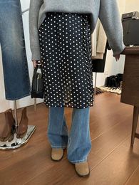 Skirts See Through Sweet Fairy Jacquard Women's Japanese Fashion Chic Gauze Split Skirt Vintage Y2k Aesthetic Casual Mujer Falda