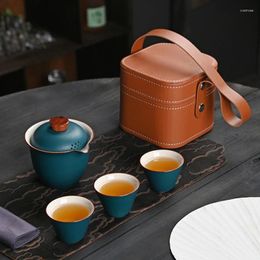 Teaware Sets Travel Tea Set Household Ceramic Infuser Portable Teapot Teacup Outdoor Strainer Kitchen Decoration