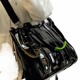richme Punk Women's Bag 2023 Trend Fi Patent Leather Ladies Tote Bags Harajuku Aesthetic Moto Style Crossbody Shoulder Bags r8A3#