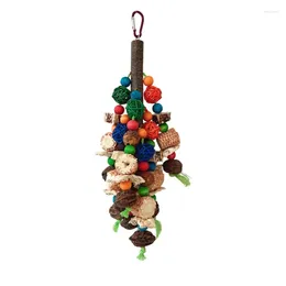 Other Bird Supplies Cage Toy Birdcage Hanging Wooden Block Rope Chewing Hammock-Climbing For Lovebirds Cockatoos