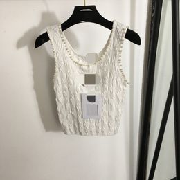 3012 2024 Runway Spring Summer Brand SAme Style Sleeveless Black White Crew Neck Womens Clothes High Quality Womens 20241576