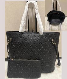 M size 40156/M40995 Luxury Designer Bag Naverfull Embossed black Flower Women Handbag Shoulder Bags Fashion Composite Lady Clutch Tote Bag Female Coin Purse Wallet