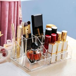 Storage Boxes Box Clear Makeup Organiser Durable Cosmetic Stand Grids Design For Lipstick Eyeliner Brush