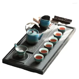 Teaware Sets YY Office Reception Black Gold Stone Tea Tray Teapot Cup Complete Set