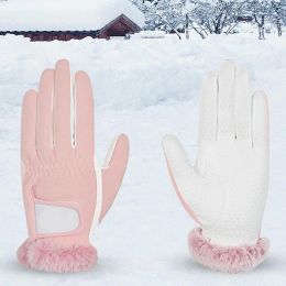 Gloves 1 Pair Not Falling Off Wrist Opening Terry Cold Protection Winter Velvet Warm Golf Gloves Ladies Golf Gloves for Outdoor