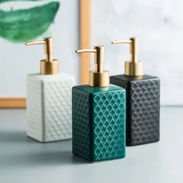 Liquid Soap Dispenser European Style Ceramic Bathroom Shower Gel Bottle Home Toilet Hand Sanitizer Shampoo Lotion Gold Pump Head
