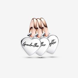 Splittable Family Generation of Hearts Triple Dangle Charm Pandoras 925 Sterling Silver Luxury Charm Set Bracelet charms Designer Necklace Pendant Original Box