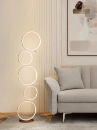 Modern Simple Ring Led Floor Lamps Living Room Sofaside Ambient Lights Lighting Bedroom Round Five-ring Design Lamp Fixtures