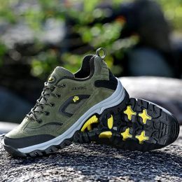 Shoes CAMEL JINGE Men Hiking Boots Shoes Plus Size Outdoor Breathable Green Trekking Shoes Men Rubber Mountain Climbing Shoes Men