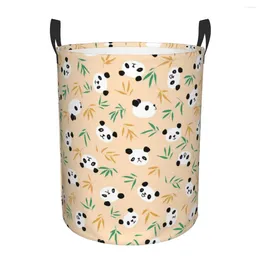 Laundry Bags Panda Bamboo Basket Foldable Large Capacity Clothes Storage Bin Baby Hamper