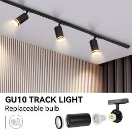 GU10 Track Light 110v 220v Set Led Track Lamp Replaceable Bulb Led Spotlight for Clothing Shop Store Home Decor Lighting Fixture