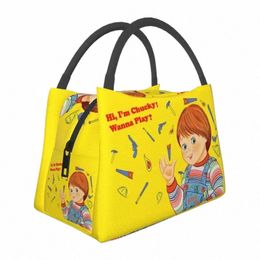 chucky Good Guys Wanna Play Portable Lunch Boxes for Women Leakproof Child's Play Thermal Cooler Food Insulated Lunch Bag L72F#