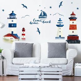 Wall Stickers Sea Sailing Lighthouse Sticker Background Decoration Bedroom Living Room TV Sofa Art Home