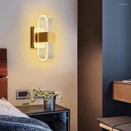 Wall Lamp Morden LED Sconce Gold Aisle Stairs Light Dimmable Bedroom Bedside Restaurant El Decoration