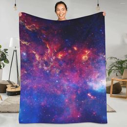 Blankets Galaxy Sky Print Warm Soft Blanket Colorful Milky Way Travel Office Throw Autumn Flannel Bedspread Sofa Bed Cover