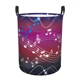 Laundry Bags Foldable Basket For Dirty Clothes Music Musical Notes Storage Hamper Kids Baby Home Organizer