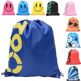 waterproof Outdoor Beach Swimming Sports Drawstring Backpack Organizer Gym Storage Bag for Shoes Towel Clothes W8Tp#