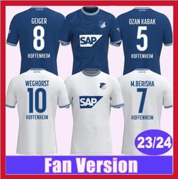 2024 Hoffenheim Soccer Jerseys BEBOU DABBUR BAUMGARTNER KRAMARIC GEIGER SKOV OZAN KABAK KADERABEK Home Blue Away Mens Football Shirts