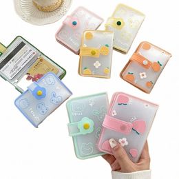 cute Card Holder Ultra-thin 20 Bit Large-capacity Matte Transparent Small Fresh Card Portable Holder Credit Passport Card Bag O1OU#