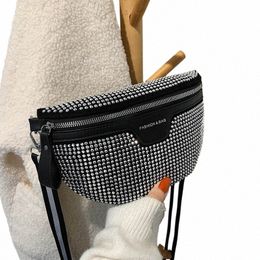 luxury Rhinestes Waist Bag For Women Waist Belt Bags Fi Shoulder Crossbody Chest Bags Female Fanny Pack Brand Waist Packs A8mB#