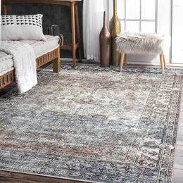 Carpets Washable Rug Ultra Soft Area 8x10 Non Slip Vintage Foldable Stain Resistant Rugs Traditional Taupe/Stone 8'x10' Carpet