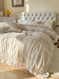 Bedding Sets Four-Piece French Retro Cotton Home Textile Princess Style Lace Ruffled Quilt Cover High-Grade Bed Skirt 1.8MExtra Large