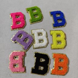 5.5cm A- Z English Letters Self-Adhesive Sticker Multicolor Towel Embroidery Patch Applique Clothing Name DIY Craft Accessories