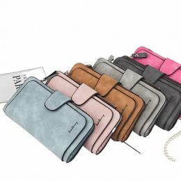 women Wallet Credit Card Holder Coin Purse Clutch Multifunctial Lg Three-fold Leather Bag with Zipper Female Cardholder e1Y5#