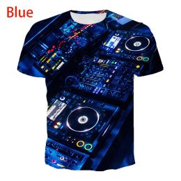 2022 New Style Unisex Night Club DJ Keyboard T Shirts 3D Print Music Instrument Hip Hop Party DJ Tees Casual Tops XS-5XL