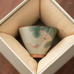 Cups Saucers Chinese-style Geyao Master Cup Handmade Ceramic Teacup Single Tea With Gift Box Set