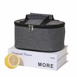 grey Insulated Lunch Bag for Women Kids Bento Box Thermal Cooler Portable Fridge Bag Work Food Ctainer Picnic Storage Handbags 66L8#