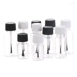 Storage Bottles 5/10/15/20/30ml Refillable Essential Oil Nail Polish Leakproof Jars With Brush Empty Dispenser Plastic