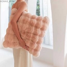 Cushion/Decorative Pillow Decorative home white pink retro fluffy soft throw cover sofa cushion cover 45x45 embrace Y240401