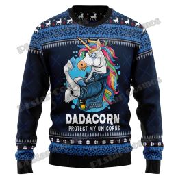 PLstar Cosmos Dinosaur Unicorn Ride Hard 3D Printed Mens Ugly Christmas Sweater Winter Unisex Casual Knit Pullover Sweater ZZM36