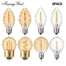 6PCS Vintage LED Light Decorative Bulb C7 G40 Low Watt 1W LED Bulb E27 E12 10W Equivalent for Wedding Light Garland Decoration