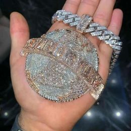 Wholesale Custom Pendant Necklace for Men Ice Out Hip Hop Jewellery Vvs Moissanite Passes Diamond Tester