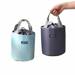 portable Round Cooler Lunch Bag For Picnic Kid Student Women Travel Thermal Organiser Insulated Waterproof Storage Bag Lunch Box R51e#