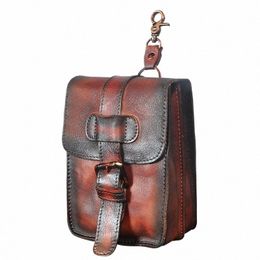hot Sale Real Quality Leather Travel Small Hook Fanny Waist Belt Pack Bag Design Phe Cigarette Pouch Case For Men Male 016 V4Qu#