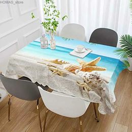 Table Cloth Beach Palm Leaf Rectangle Tablecloth Kitchen Table Decor Waterproof Anti Wrinkle Table Cover for Dining Wedding Decorations Y240401