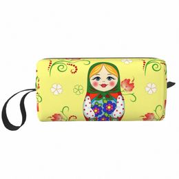 adorable Russian Doll Cosmetic Bag Women Big Capacity Matryoshka Art Makeup Case Beauty Storage Toiletry Bags Dopp Kit Box Case I38r#