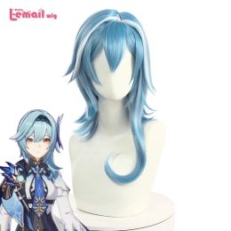 Wigs Lemail wig Synthetic Hair Genshin Impact Eula Cosplay Wig Genshin Impact Cosplay Blue Mixed White Short Heat Resistant Hair