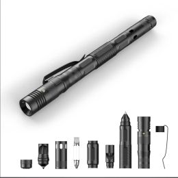 Survival Multitool Self Defence Pen Tactical Aluminium Screwdriver Corkscrew Protect Multifunctionele Pen Flashlight Survival Accessories