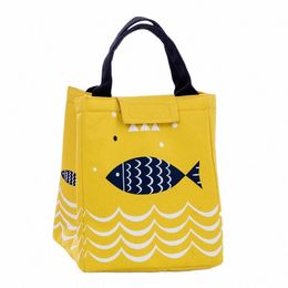 hot Sales! Waterproof Oxford Tote Lunch Bag Large Capacity Thermal Food Picnic Lunch Bags for Women kid Men Fish Pattern a5m2#