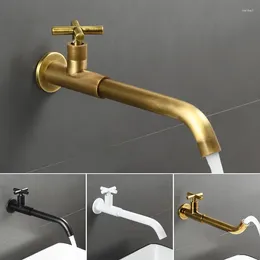 Bathroom Sink Faucets Antique Brass Wall Mounted Lengthened Faucet Household Single Cold Water Mop Pool Toilet Basin Wash Tap