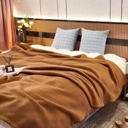 Blankets Winter Thick Brown Bed Solid Colour Blanket Sofa Warm Sherpa Comfortable Cover Polar Fleece Soft Home Decoration