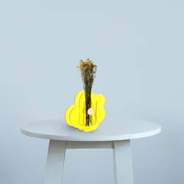Vases Home Decor Flower Shape Vase Holder Simple Acrylic Compact Tabletop Artistic Floral Elegant