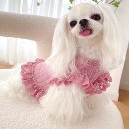 Summer Dog Skirt Short Type Pet Dress Cat Yorkshire Chihuahua Clothing Puppy Costume Apparel Small Clothes Tutu Drop 240320