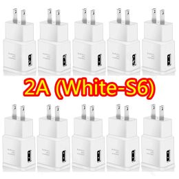 10/20Pcs 5V 2A Eu US AC Home Travel Wall Charger Portable USB Power Adapters For IPhone 14 15 Samsung S8 S10 S20 S23 htc lg
