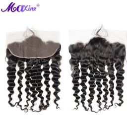 Maxine 13x6 Loose Deep Wave Lace Frontal Only Pre-Plucked Human Hair For Women 100% Brazilian Hair Closure Wet And Wavy Frontal