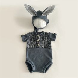 Newborn Baby Photography Props Studio Photo Shoot Accessories Rabbit Theme Furry Doll Bunny Infant Boy Girl Costumes Backdrop